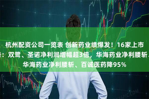 杭州配资公司一览表 创新药业绩爆发！16家上市公司披露中报预告：双鹭、圣诺净利润增幅超3倍，华海药业净利腰斩、百诚医药降95%